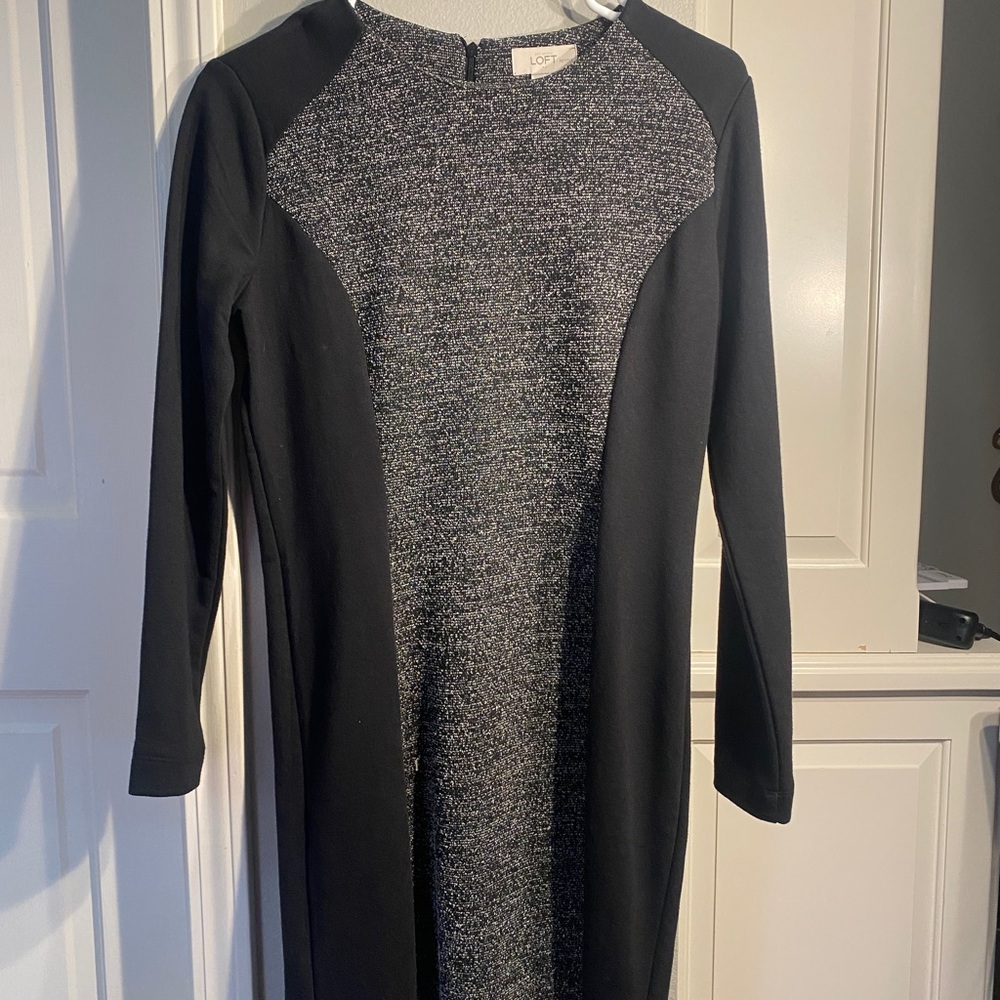 Loft small black and grey dress